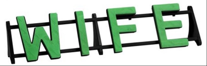 Pre-made ‘WIFE’ floral foam letter frame on stands