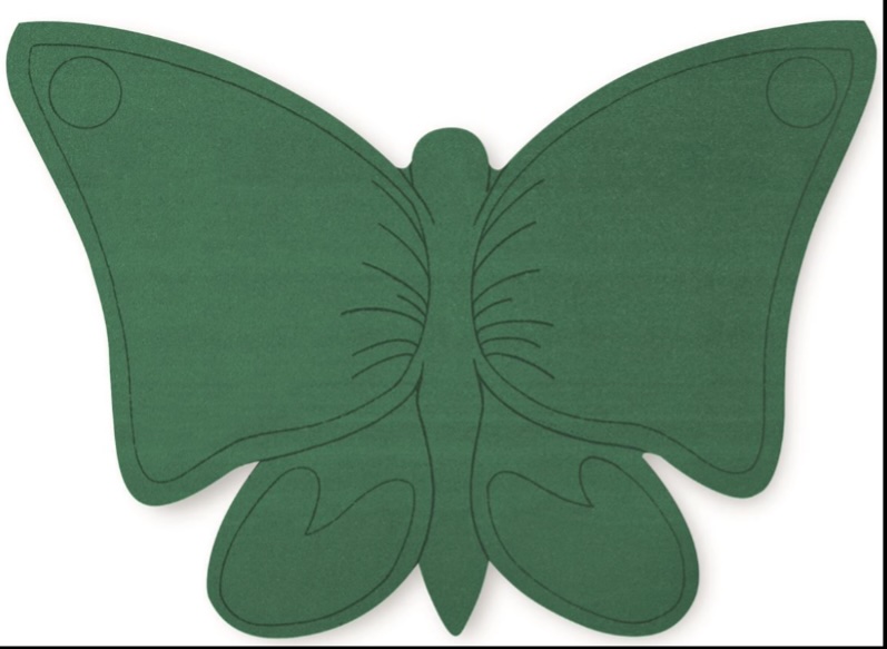 Green butterfly shaped floral foam