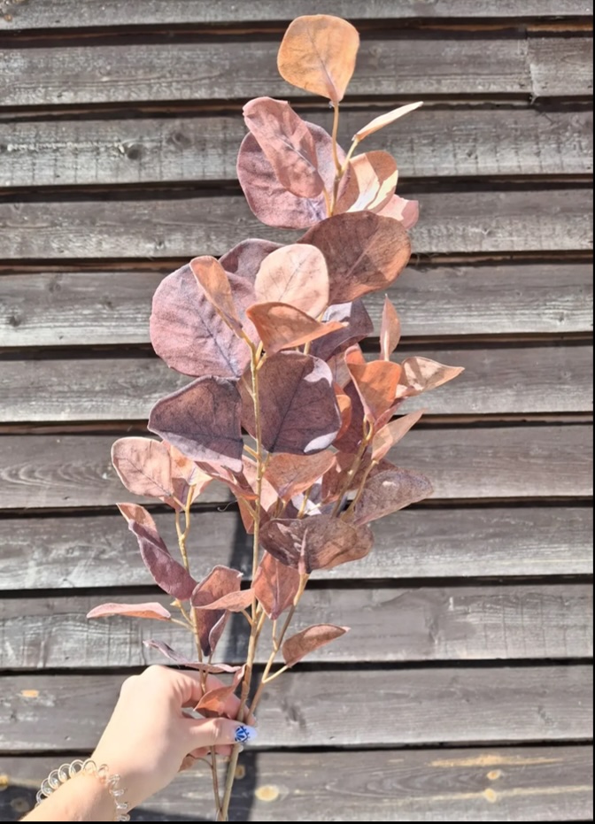 Brown artificial eucalyptus leaf stem